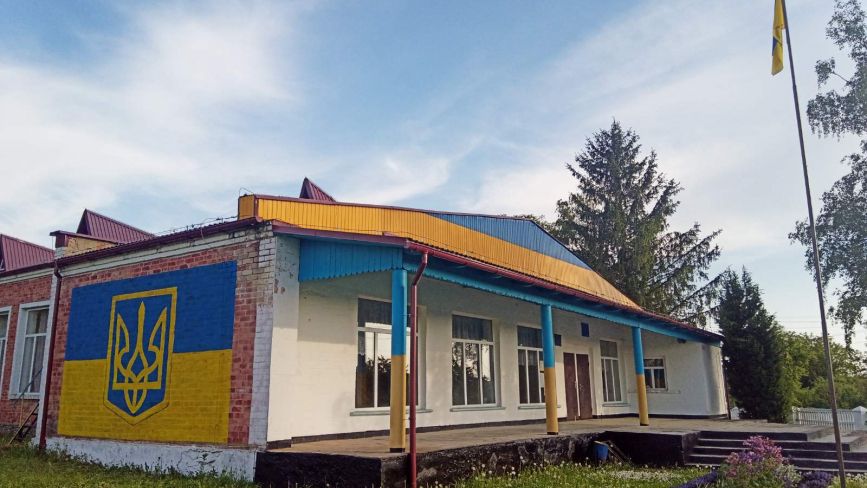 Синьо-жовтий мурал створили у селі Шепетівського району