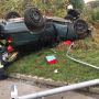 ДТП на Бандери: 18-річний водій «BMW» влетів в дорожній знак і перекинувся