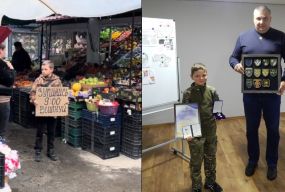 Юний волонтер, якого під час хвилини мовчання штурхнув чоловік, отримав нагороду за патріотизм