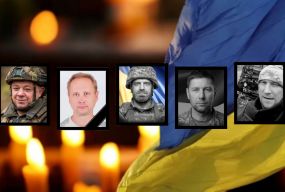 На щиті — пʼятеро військових з Хмельниччини: Юрій Бурячок, Олег Данилюк, Дмитро Заєць, Денис Ліщук, Андрій Мартинюк