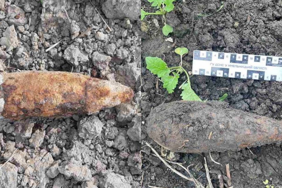 На Кам’янеччині знайшли артснаряд та мінометну міну часів Другої світової