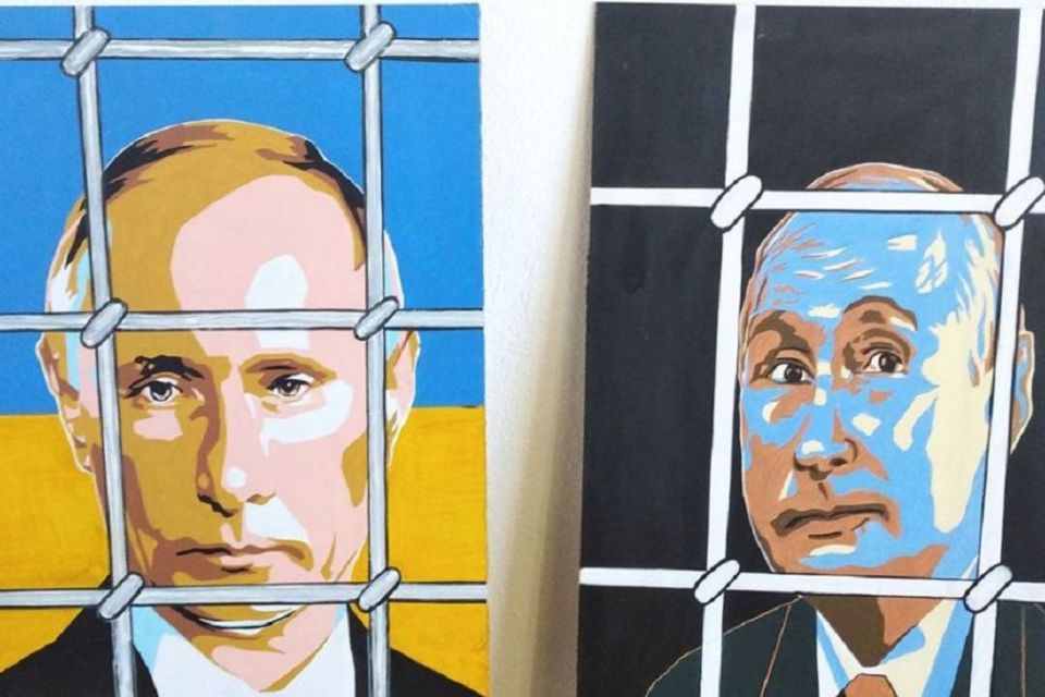 «Ката за ґрати»: художник із Городка створив серію плакатів-карикатур на Путіна