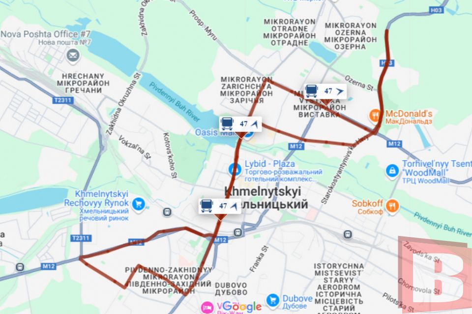 У Хмельницькому маршрут №47 продовжать до Лісогринівецької