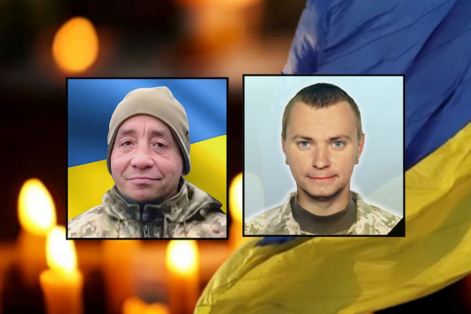 На щиті — військові з Хмельниччини: Сергій Кірюхов, Юрій Пиптюк, Володимир Тарасюк