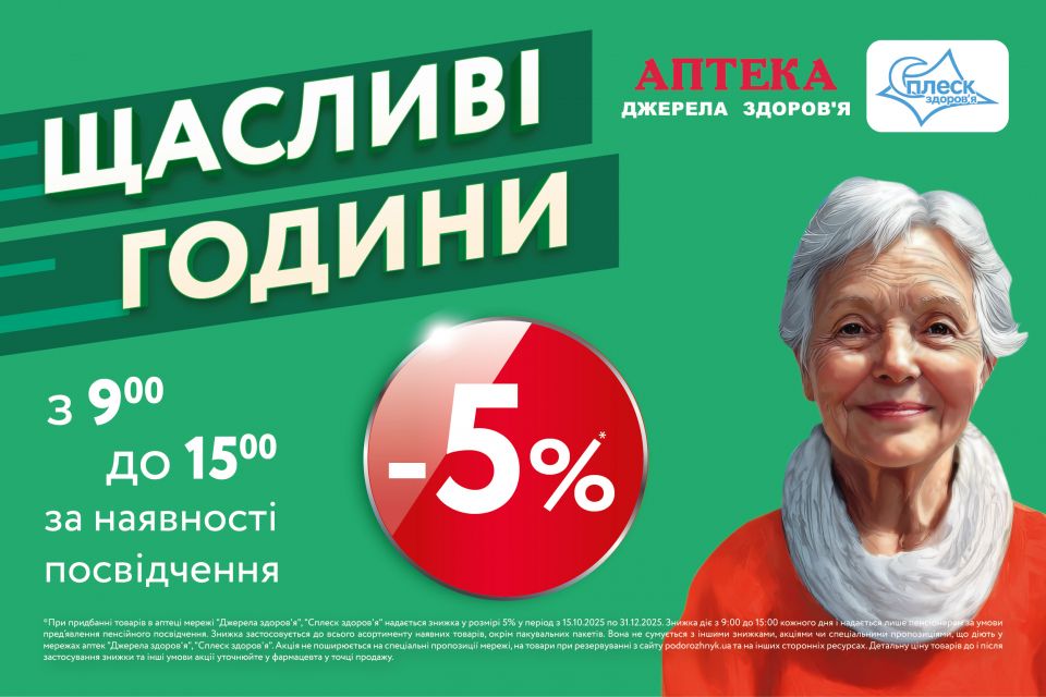 «Щасливі години» в аптеці для пенсіонерів у Хмельницькому (новини компаній)