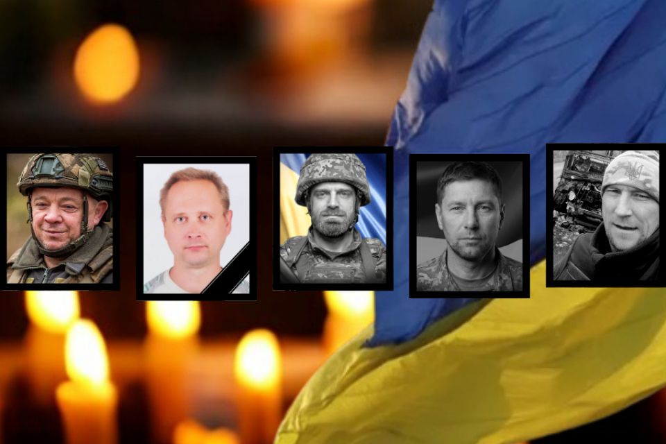 На щиті — пʼятеро військових з Хмельниччини: Юрій Бурячок, Олег Данилюк, Дмитро Заєць, Денис Ліщук, Андрій Мартинюк