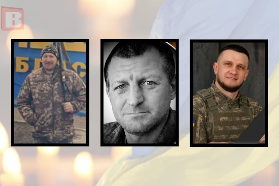 На щиті повертаються військові з Хмельниччини: Сергій Літнарович, Костянтин Самчук та Дмитро Тітарчук