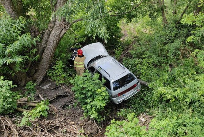 На Хмельниччині автомобіль злетів з дороги: постраждав водій