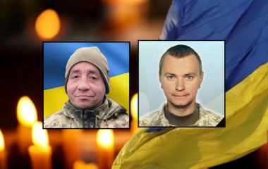 На щиті — військові з Хмельниччини: Сергій Кірюхов, Юрій Пиптюк, Володимир Тарасюк