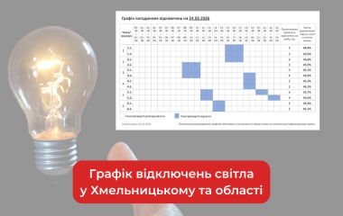 Графік погодинних відключень світла у Хмельницькому та області на 24 лютого
