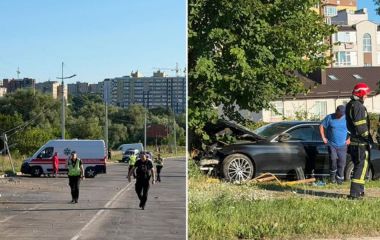 ДТП на Бандери: пʼяна водійка збила стовп і двох людей