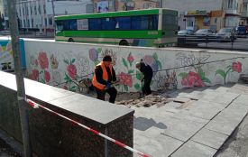 У підземці біля «Кварталу» ремонтують сходи (ФОТО)