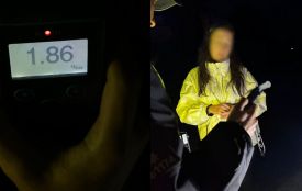 На Хмельниччині оштрафували п’яну водійку, яка їхала не пристебнутою