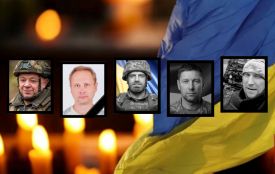 На щиті — пʼятеро військових з Хмельниччини: Юрій Бурячок, Олег Данилюк, Дмитро Заєць, Денис Ліщук, Андрій Мартинюк