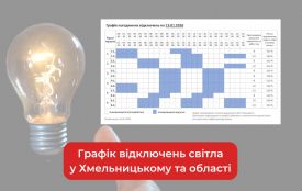 Графік погодинних відключень світла у Хмельницькому та області на 13 січня