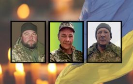 На щиті повертаються військові з Хмельниччини: Олександр Андрейчук, Олег Поліщук, Олег Чорній