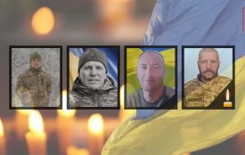 На щиті — четверо військових з Хмельниччини: Бортник Євген, Вознюк Валерій, Каліта Сергій, Мельничук Олександр