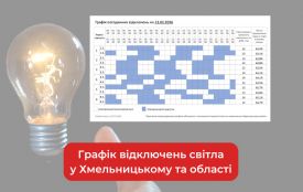 Графік погодинних відключень світла у Хмельницькому та області на 13 лютого