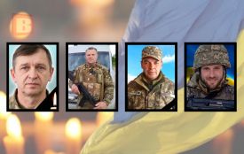 На щиті — четверо військових з Хмельниччини: Громський Анатолій, Загрубський Сергій, Крижановський Юрій та Панасюк Роман