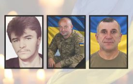 На щиті повертаються військові з Хмельниччини: Олексій Вавричин, Руслан Дзюм та Сергій Ситар