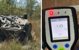 На Хмельниччині п’яний водій перекинувся на Honda