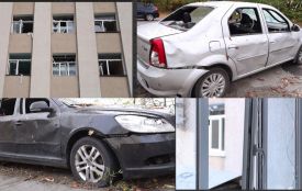 Пошкоджені авто і вибиті вікна: відео з медзакладу на Хмельниччині