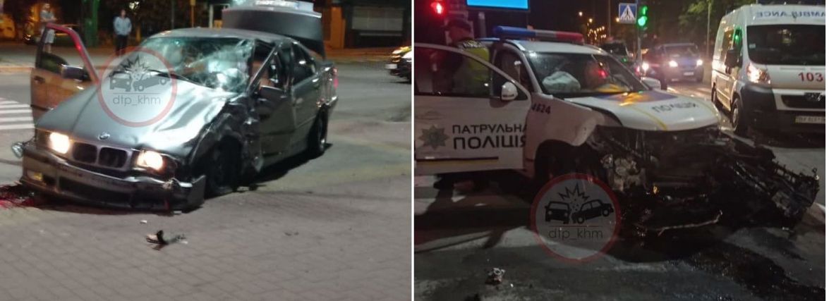 Нічна ДТП із патрульним авто на Кам'янецькій: що відомо (ФОТО)