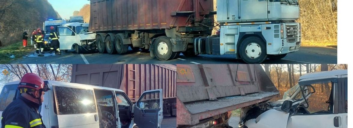У Хмельницькому районі зіткнулись бус з вантажівкою. Є постраждалі