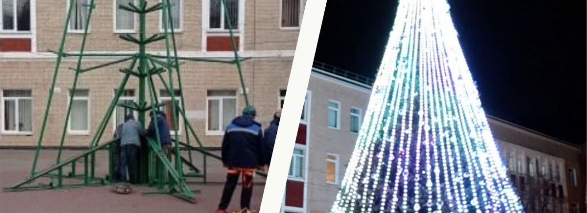 У Хмельницькому встановлюють новорічну ялинку (ФОТО)
