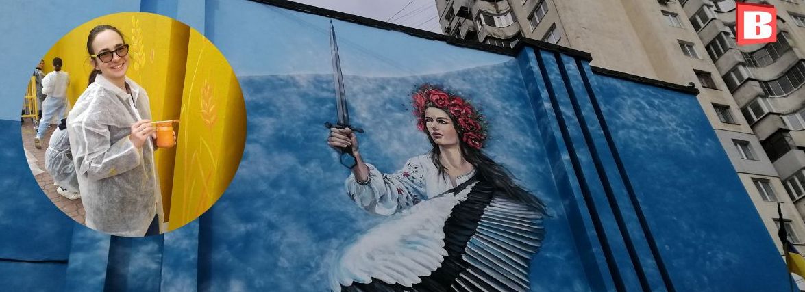 Українка-воїн і лелека-мати: ТОП-5 фактів про новий мурал у центрі Хмельницького