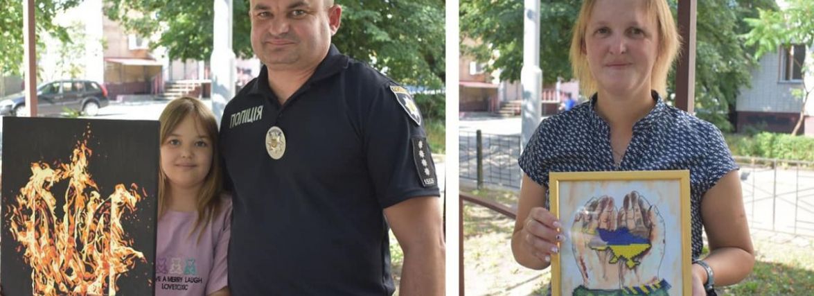 Сім’я поліцейського створює патріотичні картини та допомагає ЗСУ