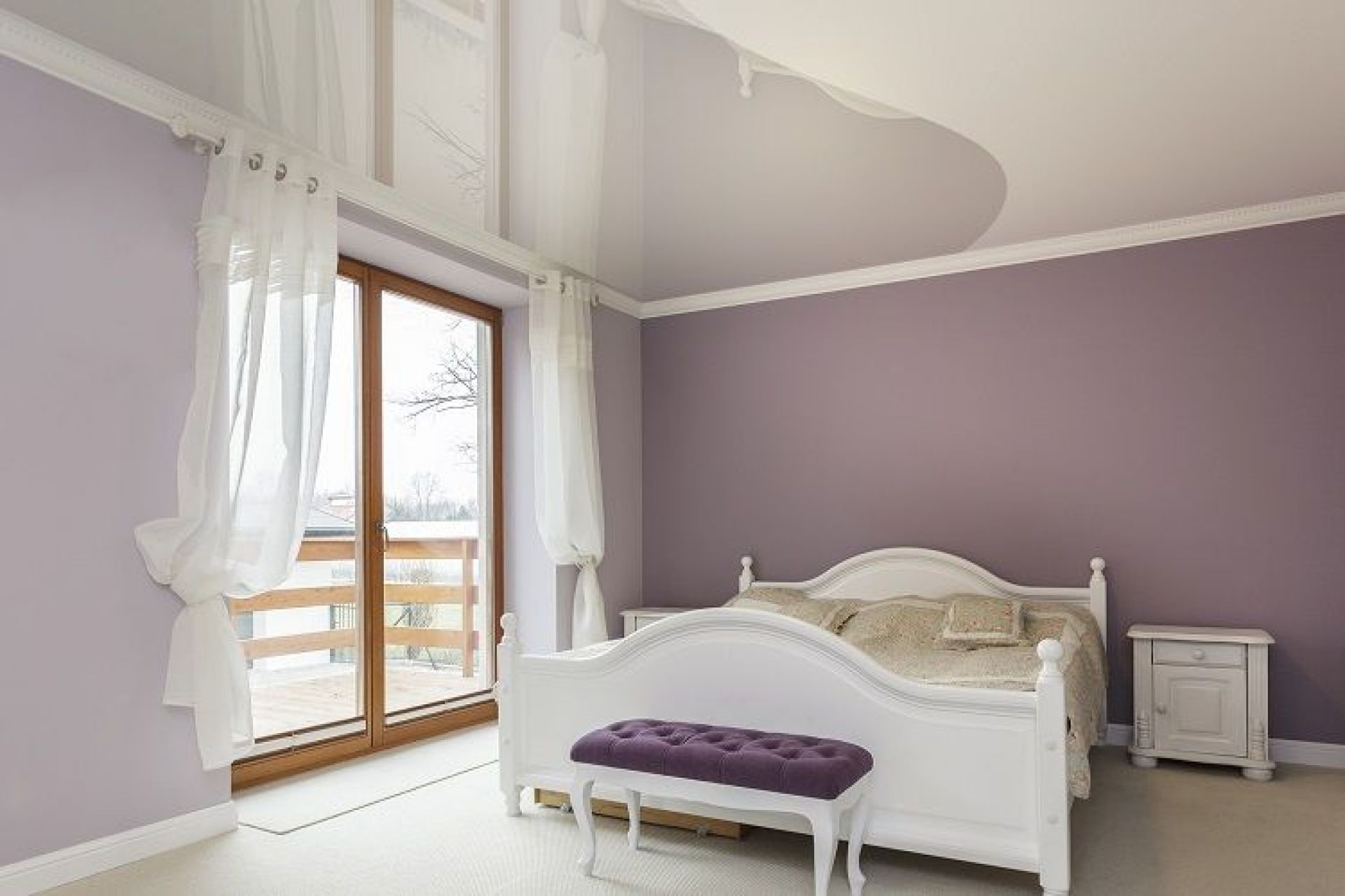 Варианты покраски стен в спальне двумя цветами